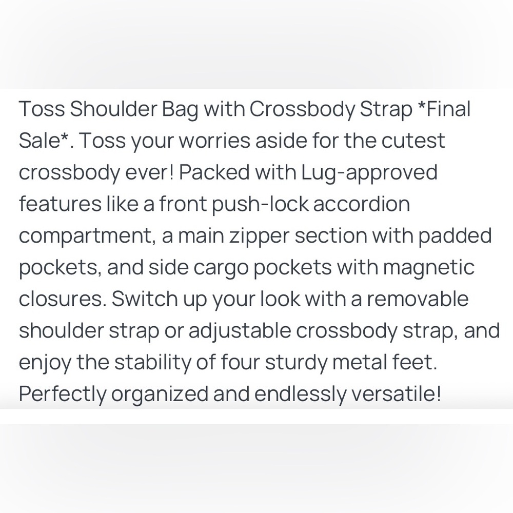 Lug Toss Tote Black NWOT - Picture 5 of 5